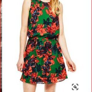 - Vince Camuto Flowy Vibrant Sleeveless Floral Dress Drawstring US 12    - P2037